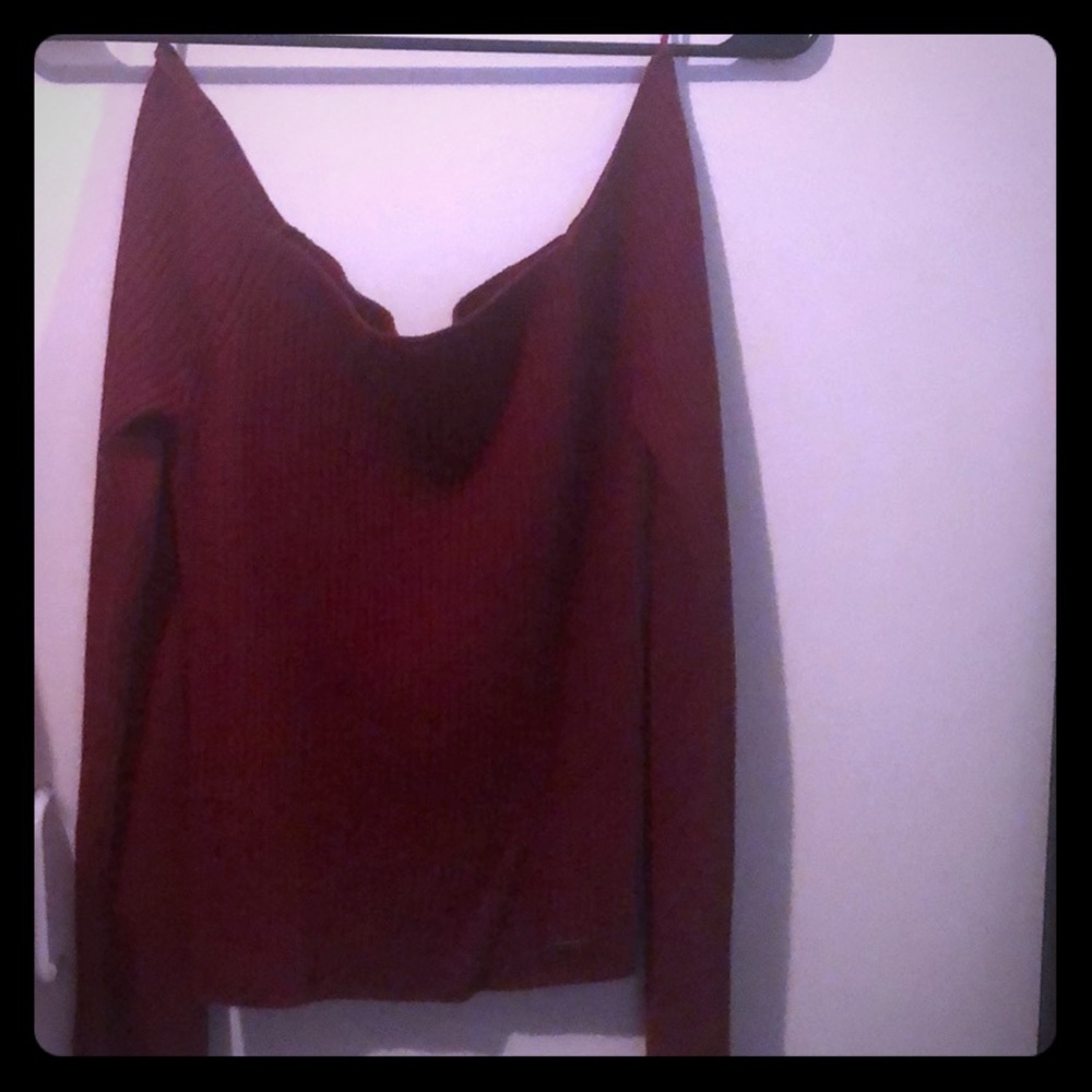 Off the should long sleeve shirt
